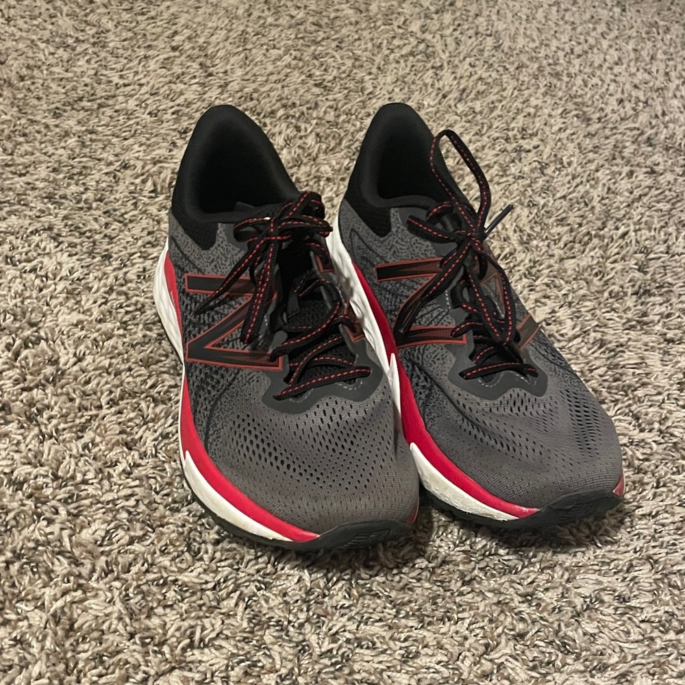 New Balance Gray and Red Athletic Shoes